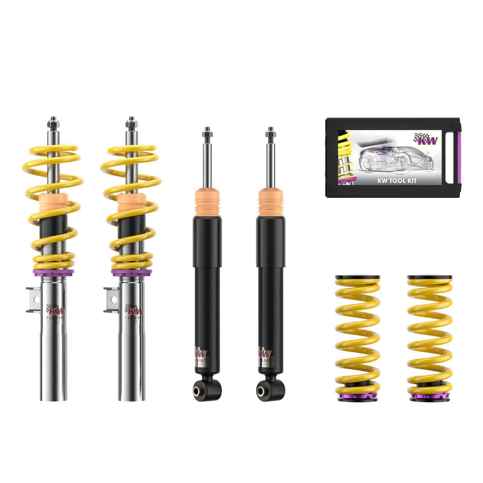 Kit Suspension KW Coilover V1 inox pour VW Golf 8R-référence 102800CW ou 102800CX — image 1