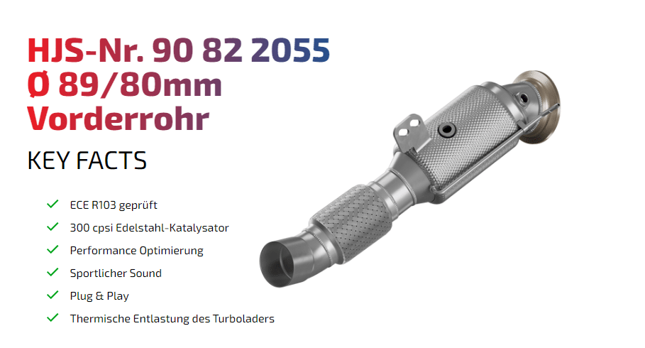 Downpipe Catalyseur sport HJS pour BMW série F20/21 M140,F22 M240,F30/31 M340,F32/F36 M440,Homologué CE,référence 90822055 — image 2