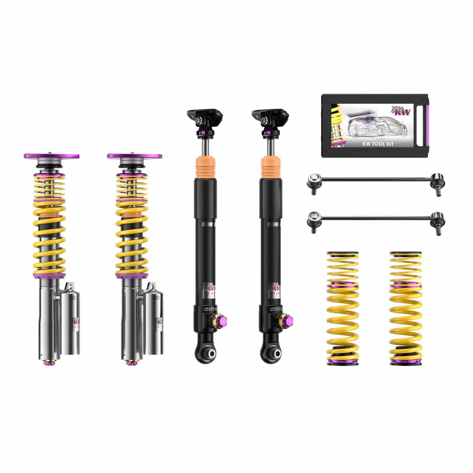 Suspension KW Coilover V4 Clubsport avec supports supérieurs pour Audi RS3 8Y Sedan/Sportback et Audi TT/TTS/TTRS -voir liste voitures compatibles-référence 397102DV — image 1