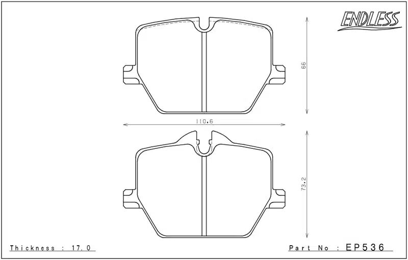 Jeu de plaquettes de frein arrière Endless pour Toyota Supra GR /BMW Z4 M40 I + voir liste compatibilités-EP536 — image 2
