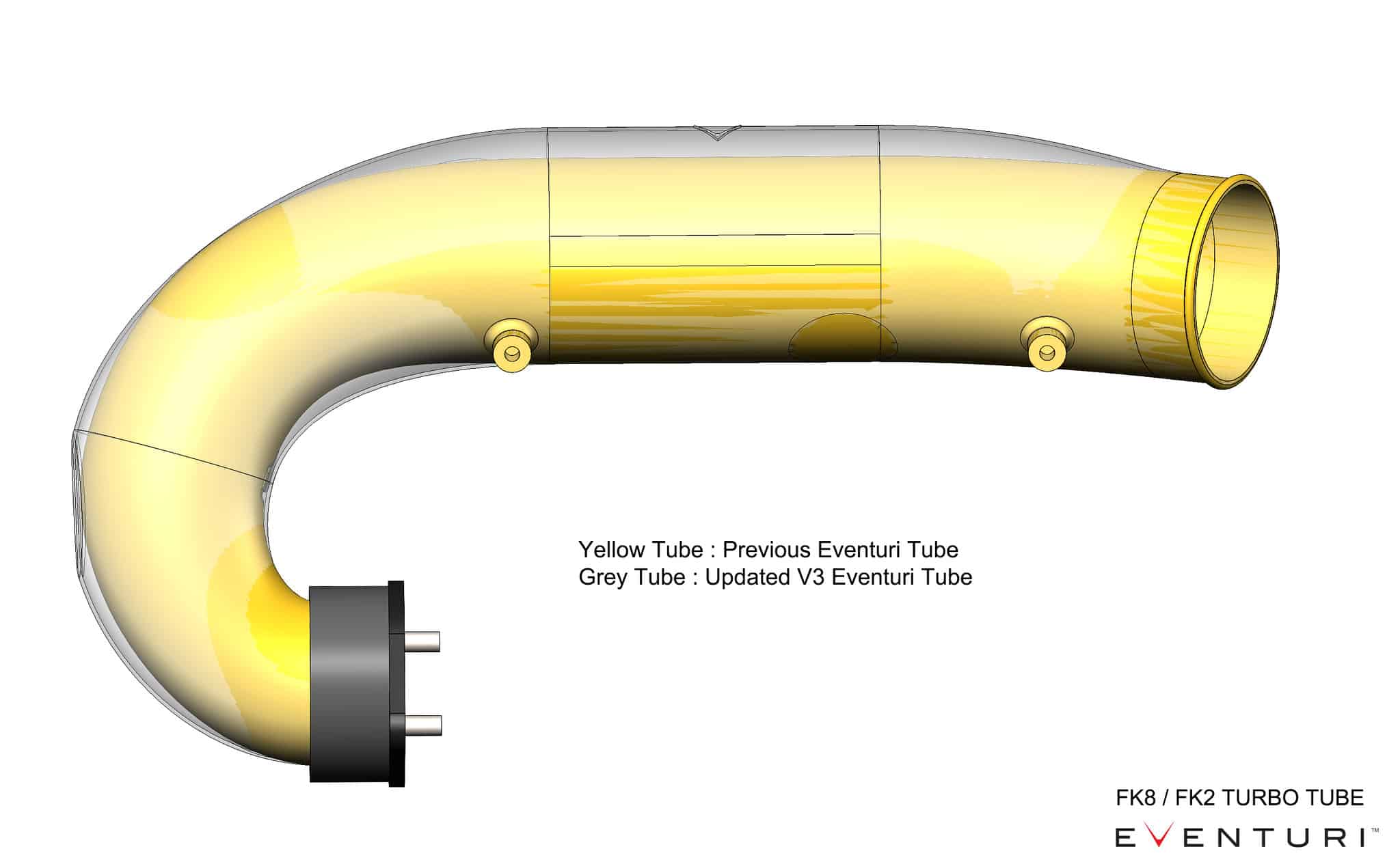 Tube d’entrée de turbo carbone Eventuri pour Honda Civic Type R FK2 — image 2