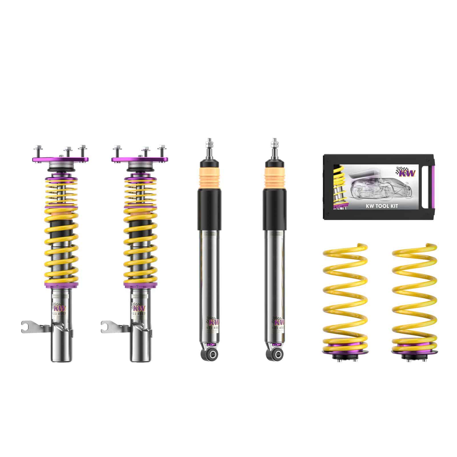 Suspension KW Coilover V3 Clubsport avec supports supérieurs FA pour VW Golf 8 R/GTI/GTI Clubsport-Référence 352808CW — image 1
