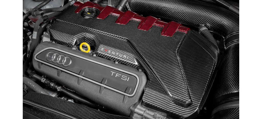 Couvre moteur Eventuri carbone et kevlar rouge pour Audi RS3 8.5V/RS3 8Y/RSQ3/TTRS Facelift — image 2