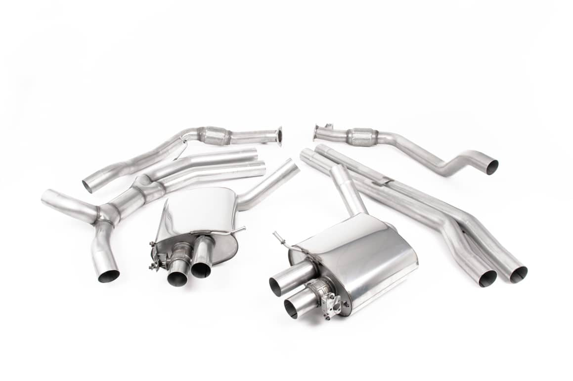 Ligne Milltek après FAP – Sans silencieux intermédiaire – Silencieux Arrière Road – Sorties Ovales Polies – Audi RS4 B9 2.9 V6 Turbo Avant (FAP) (2019+) – SSXAU825 — image 1