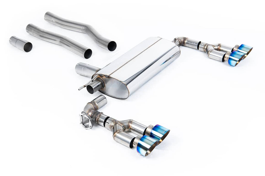 Échappement Milltek a 4 sorties Quad GT-100 en titane brûlé/bleu pour BMW F40 128TI-Homologué CE-référence SSXBM1251 — image 1