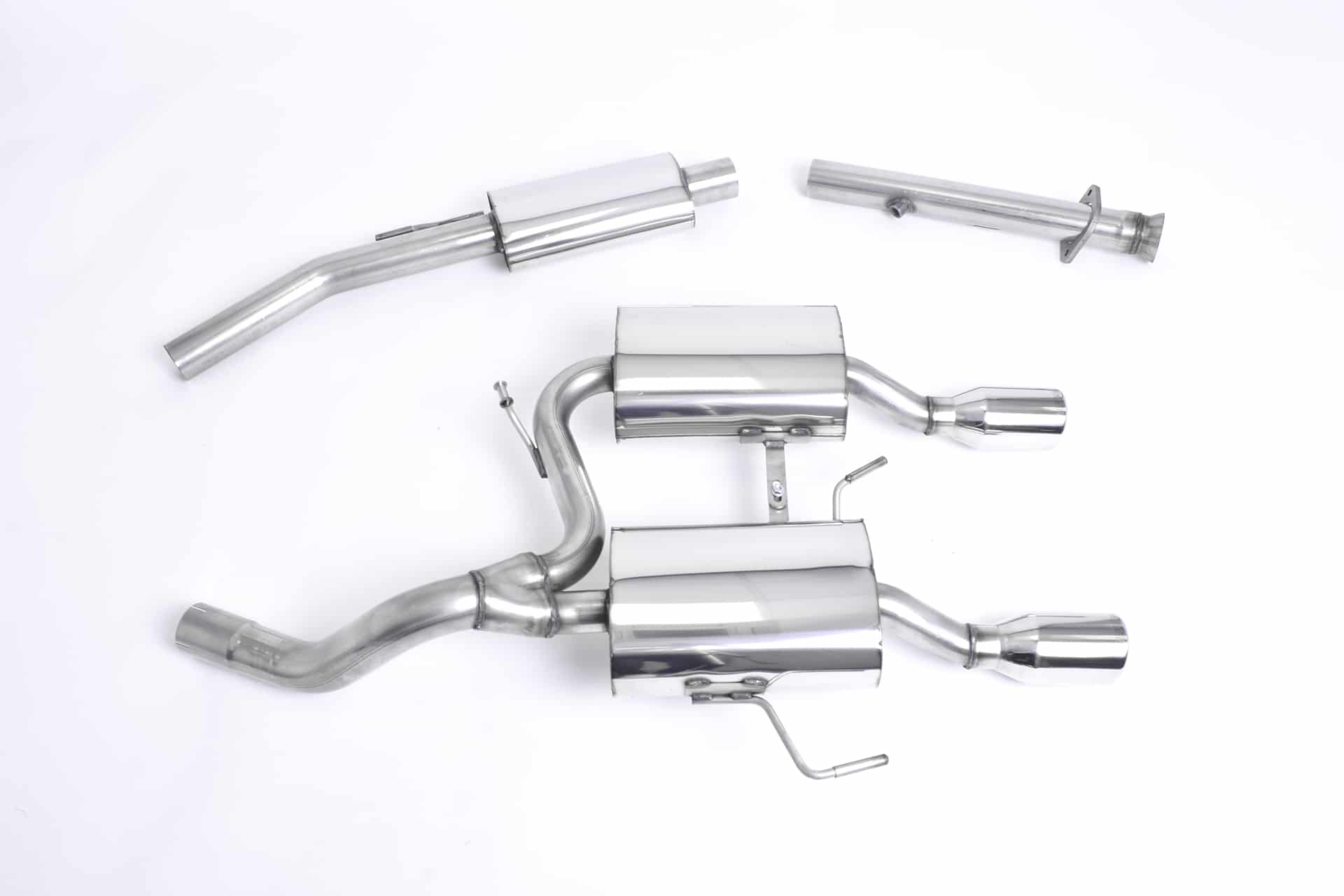 Ligne d’échappement Complète inox MILLTEK Renault Clio 2 RS 182 2.0 16v(2003à2006) Embout Chrome-version Résonnée (plus silencieux) — image 1