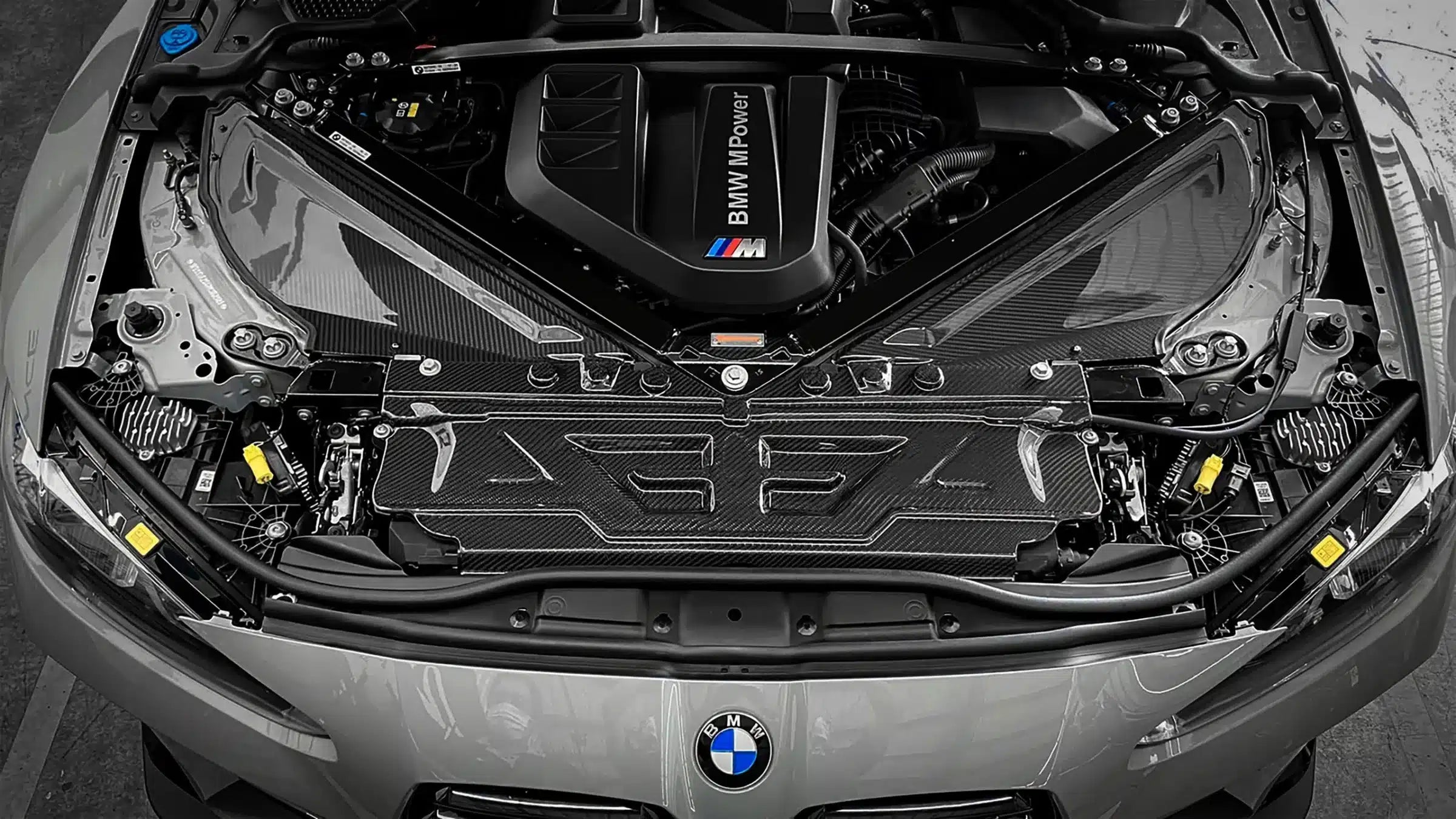 Couvercle de panneau de refroidissement de radiateur en fibre de carbone ARMASPEED pour BMW G80 M3/G82 M4-ARMABG82M4-5 — image 3