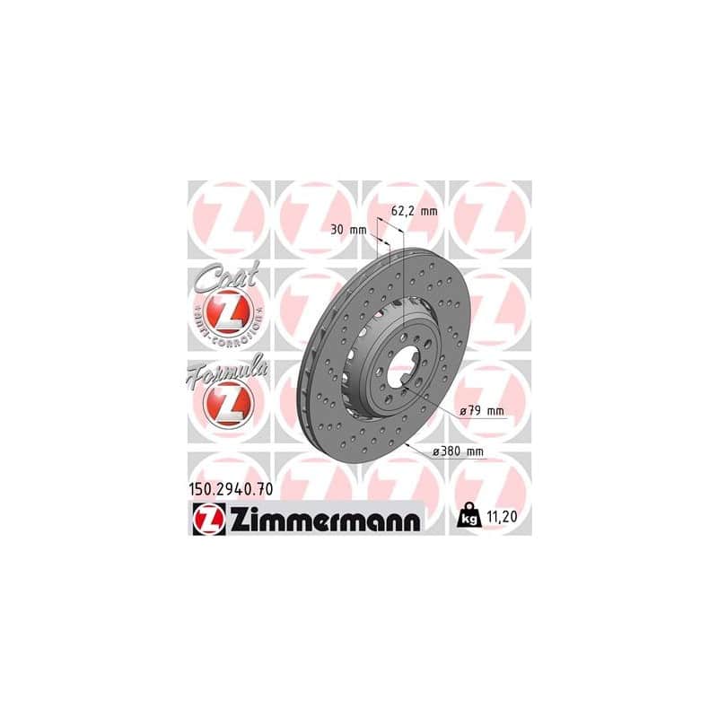 Disque de frein avant ZIMMERMANN FORMULA F COAT Z 380X30 pour BMW F87 M2/M2C /F80/82/82 M3/M4 — image 2