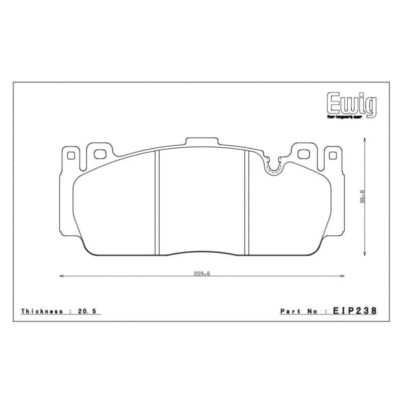Plaquette de frein Endless essieu avant pour BMW M2 F87 Compétition avec option gros frein 6 pistons / M5 F10 / M6 F12-F13-F06-EIP238 — image 2