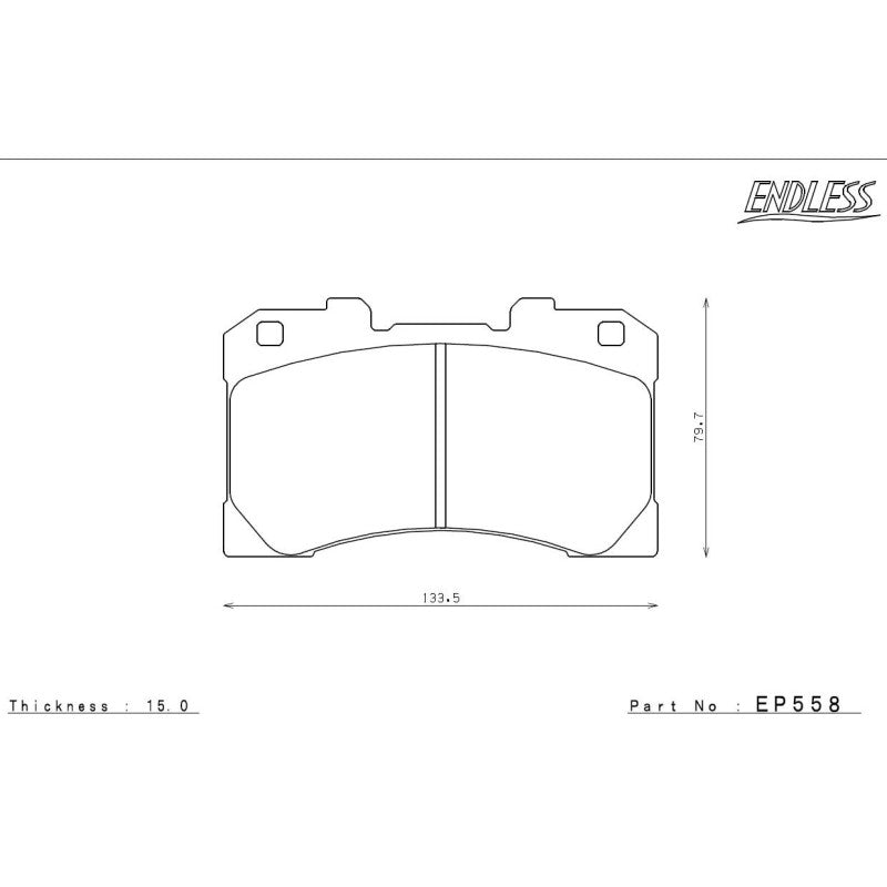 Jeu de plaquettes de frein avant Endless pour Toyota Yaris GR -Référence EP558 — image 3