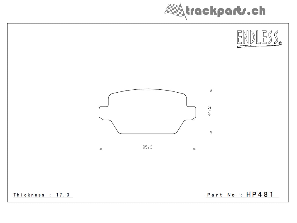 Jeu de plaquettes de frein arrière Endless pour Ford Focus RS MK2-2009-2011-HP481 — image 2