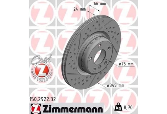 Disque de frein arrière ZIMMERMANN FORMULA F COAT Z pour BMW F20/21/22 M135/M140/M235/M240 — image 2