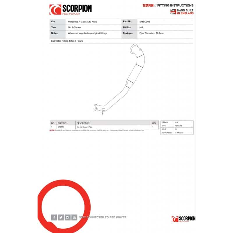Downpipe Décat Scorpion pour Mercedes-Benz Classe A A45 / CLA45 AMG 4Matic 2013 à 2018 — image 3