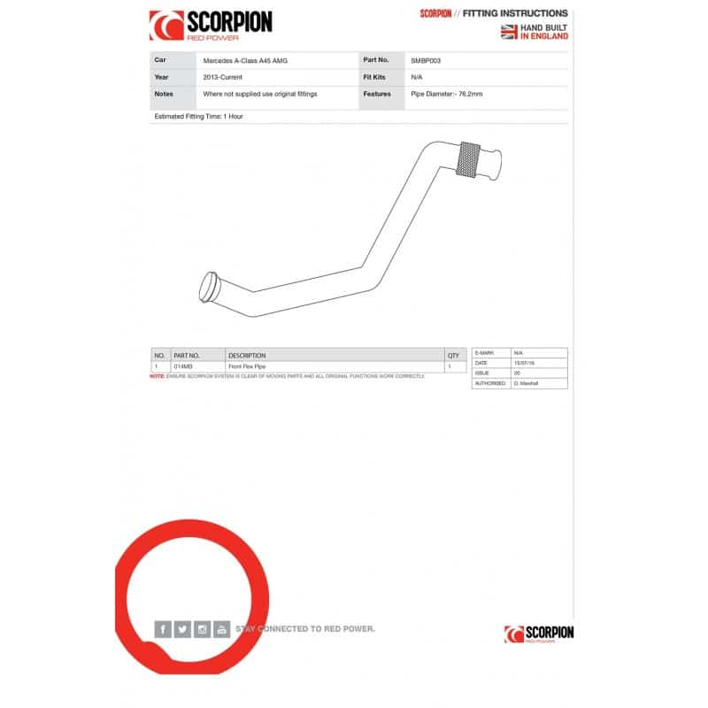 Front flex pipe Scorpion pour Mercedes-Benz Classe A A45 / CLA45 AMG 4Matic 2013 à 2018 — image 2